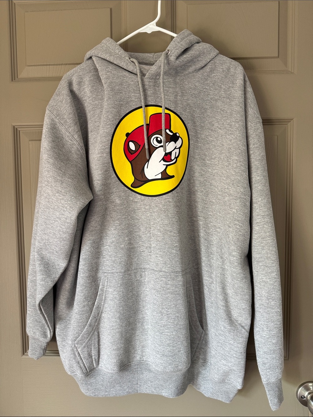 Gray Buc-ee's Logo Pullover Hoodie
